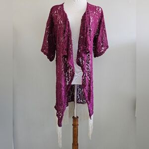 LulaRoe | Purple Lace Cardigan